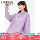 lagogo甜美顯白紫色連帽衛(wèi)衣女拉谷谷春秋季新款時尚百搭寬松上衣 紫色(Q1) M 160/38