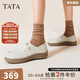他她（TATA）QQ軟糖英倫單鞋女真皮厚底牛津鞋小皮鞋豆豆鞋新7A421CM4 7A421CM4米白（踩跟款-寬版） 37