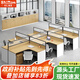 時仁（ShiRen）辦公家具辦公桌椅組合員工桌電腦桌現(xiàn)代簡約屏風(fēng)隔斷辦公室卡座 干字型六人位【含柜】