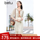 百圖betu女裝夏新款連衣裙仙女裙子波西米亞風(fēng)連衣裙女2404T98 米白 M