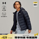 安德瑪（UNDERARMOUR）冬季新款Core男子連帽運(yùn)動(dòng)短款鴨絨保暖羽絨服6001970 黑色001 XL