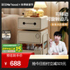 全友【迷瞪直播間】600753大白 茶幾可移動(dòng)沙發(fā)邊幾臥室床納家具矮柜米白|移動(dòng)邊幾