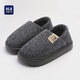 海瀾之家（HLA）經(jīng)典毛絨包根棉拖鞋男士秋冬季新款防滑情侶家居室內保暖棉拖鞋 藏藍色 42-43 【適合41-42碼腳】