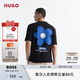 HUGO【七夕節(jié)禮物】【100%棉 男女同款】 男士藝術(shù)圖案裝飾棉質(zhì)T 恤 001-黑色 M