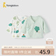 童泰（TONGTAI）嬰兒上衣夏季純棉衣服初生寶寶和尚服滿月服和服提花綠色52cm