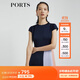 PORTS寶姿 商場(chǎng)同款新品女裝短袖拼色百褶連衣裙LL8D093KWT003 丈青 L (8)