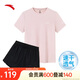 安踏速干套裝丨運(yùn)動短袖短褲兩件套女夏季冰絲跑步吸濕透氣羽毛球服