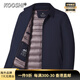 KOOSHI奢品男士冬季保暖鵝絨服男款保暖中老年可拆卸內膽服男士輕商務(wù)高 B003藍色-1018 4XL 195
