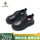 暇步士（Hush Puppies）童鞋兒童皮鞋男童黑色皮鞋真皮軟底表演中大童西裝皮鞋學(xué)生演出鞋 HP5801001黑色真皮款 31
