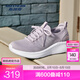 斯凱奇（Skechers）女鞋網(wǎng)布透氣一腳蹬春夏散步鞋簡約百搭舒適休閑運動鞋 149994-LVPK 薰衣草色/粉紅色 37.5