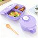 特百惠（Tupperware）可微波加熱飯盒 上班族學(xué)生午餐便當盒 塑料密封冷藏保鮮飯菜湯碗 思麗康微波午餐3件套-冰沙紫