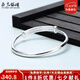 泰光銀樓 S999足銀手鐲子光面圓桿圓柱女款 送閨蜜送女友 重25克+貴金屬證書