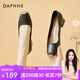 達芙妮（DAPHNE）單鞋女粗跟中跟春季新款船鞋2025職業(yè)工作氣質(zhì)女生皮鞋宴會 黑色 38 (240mm) 標準碼
