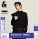 杰克·瓊斯（JACK&JONES）男裝秋冬新款時尚寬松半高領針織衫靜奢風羊毛衫內搭打底衫毛衣男 E40 黑色 L 180