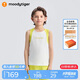 moodytiger男童背心涼感舒適夏季兒童無袖上衣撞色圓領休閑運動衣| 網球系列