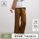 Marc O'Polo/MOP 春季新款直筒寬松簡(jiǎn)約透氣棉麻休閑褲女 木棕色749 34 /160