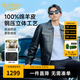 卡賓（CABBEEN）【明星同款】羊皮革真皮夾克男2025秋冬新款工裝翻領(lǐng)機(jī)車皮衣外套 煤黑色01 L /175/50