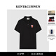 KENT&CURWEN【七夕禮物】肯迪文2025早秋新品男士徽章刺繡珠地網(wǎng)眼棉質(zhì)POLO衫 黑色 2XL