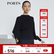 PORTS寶姿 商場(chǎng)同款新品女裝個(gè)性袖口針織上衣LL8K417KKY002 黑色 S ONE IZE