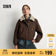 森馬（Semir）外套女冬季夾棉仿羊羔毛翻領(lǐng)oversize磨毛2025巴恩風(fēng)109725108014