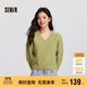 森馬（Semir）毛衣女冬季短款含羊毛破洞V領(lǐng)毛衫辣妹個(gè)性ins小個(gè)子101724107032