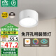 雷士（NVC）LED筒燈家用客廳臥室吊頂過道免開孔明裝天花燈PC白色15瓦暖白光
