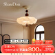 ShareDon中古吸頂燈臥室法式奶油led圓形現(xiàn)代簡(jiǎn)約花朵2025新款房間中山燈 花瓣48cm-三色變光-柔光燈罩