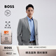 BOSS博斯【禮物】【機能通勤彈力舒適】男易打理紳士風(fēng)西裝套裝 041-灰色 L (50)