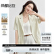 尚都比拉異型一粒扣大貼袋設(shè)計(jì)西裝外套女夏季平駁領(lǐng)墊肩小西服休閑上衣