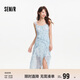 森馬（Semir）連衣裙女設計感荷葉邊2025夏季吊帶暈染碎花雪紡裙109325114009