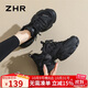 ZHR老爹鞋女運動(dòng)跑步厚底休閑鞋女潮流透氣舒適拼接女鞋 G673黑色 37