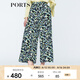 PORTS寶姿  新品商場同款女褲女裝高腰闊腿長褲女休閑褲LN8P056HPV001 黑色印花 XS (2)