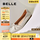 百麗（Belle）舒芙蕾絨面平跟單鞋女2025秋新商場(chǎng)款羊皮軟底便鞋E1E1DCQ5預(yù)售 米白 38