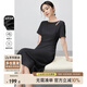 尚都比拉時(shí)尚優(yōu)雅直筒裙女夏季水滴鏤空腰部抽褶收腰彈力連衣裙