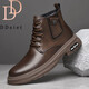 DDeiet品牌馬丁靴2025秋冬款高幫復古英倫風(fēng)工裝靴厚底時(shí)尚潮流爆款男鞋 棕色【單鞋款】 41 【標準皮鞋碼】