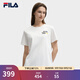 FILA 斐樂(lè )官方女子針織短袖衫2025夏新款時(shí)尚休閑刺繡純棉舒適T恤 云菇白-WT M 165/84A/M