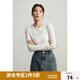 獨(dú)束大碼女裝【多色可選】圓領(lǐng)修身打底衫女冬新款無壓感正肩針織衫 貝殼白 L