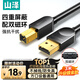 山澤打印機數(shù)據(jù)連接線3米 USB2.0AM/BM方口接頭高速打印線支持惠普hp佳能愛普生打印機上行線b線SD-30C