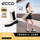愛(ài)步（ECCO）厚底切爾西靴女 倪妮同款一腳蹬女靴中筒牛皮靴 蹤跡220753 石灰色22075301378 37
