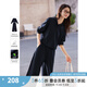 梵希蔓藏青色開春穿搭衛(wèi)衣套裝女2025年新款連帽外套闊腿褲兩件套 A0675 藏青色 XL