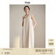 旅途原品ltyp 樹(shù)皮皺立體分割背心裙時(shí)尚文藝休閑高級連衣裙女秋 杏仁米 現貨 M