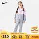 NIKE3BRAND 耐克男女童開襟衛(wèi)衣+褲子2件套冬季加絨保暖兒童套裝