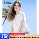 百圖betu女裝2025夏季新款T恤設(shè)計(jì)感蕾絲拼接純棉短袖上衣女2506T05 白色 M