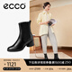 愛步（ECCO）靴子女 冬季休閑粗跟切爾西女靴皮靴 雕塑222433 黑色22243301001 36