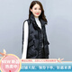 暖冬鴨鴨羽絨服馬甲女中長款韓版寬松白鴨絨2023秋冬新款洋氣外穿坎肩 黑色 M 80-125斤以下