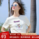 百圖betu女裝2025夏季新款T恤圓領(lǐng)趣味印花植絨工藝短袖上衣女2503T29 淺杏色 M