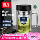 富光銀離子抗菌高硼硅玻璃杯大容量帶茶隔水杯子辦公加厚泡茶杯家具館