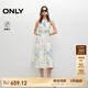 ONLY【七夕禮物】浪漫印花收腰打攬無袖削肩連衣裙女|125207059 H3K樂樂印花藍(lán) XS