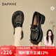 達芙妮（DAPHNE）樂(lè )福鞋女小皮鞋新款英倫風(fēng)網(wǎng)面透氣通勤單鞋 黑色 5cm 38 (240mm) 標準碼