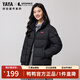 鴨鴨（YAYA）時(shí)空道宇系列羽絨服女短款2025秋冬新款立領(lǐng)撞色情侶男面包服外套 黑色 L （建議130-150斤）